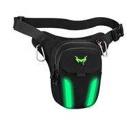 NUOSDEX Motorcycle Saddlebag Motorcycle Leg Hip Pack Leg Bag Casual Crossbody Bag Multi-functional Cycling Riding Bag Universal Waterproof Luggage Storage Bag(Green- with Light)