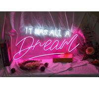 NUOSHANZS Neon Sign It was All A Dream Neon Sign Bedroom, LED Neon Sign for Wall Handmade Wall Decor Neon Light with Dimmer