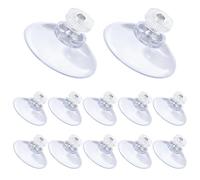 nuoshen 12 PCS Sucker Cups, 41 mm Plastic Sucker Pads Round Threads Suction Cups with knurled nut Clear for Daily Hanging Extra Strong Suction Holder