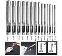 nuoshen 14pcs Leather Hole Punch Cutter,Round Hollow Punch Set for Watch Bands Belts Canvas Paper Plastics(1mm to 10mm)