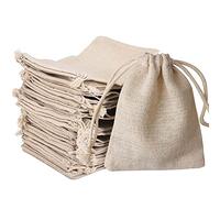nuoshen 30 Pcs Hessian Bags, 8 X 10 CM Burlap Bags Cotton Drawstring Bag Hessian Fabric Small Drawstring Bag Gift Bag for Jewelry Wedding Christmas Party and DIY Craft