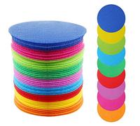 nuoshen 45pcs Colorful Spot Markers, Non Slip Nylon Carpet Spots Circle Floor Sitting Mark Dots for Gym Classroom Floor Kids Teacher Gift(9 colors,4 inch)