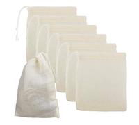 nuoshen 50 Pack Cotton Muslin Drawstring Bags,10 * 8cm 100% Cotton Reusable Mesh Bags Tea Coffee Filter Spices Storage