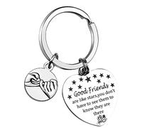 nuoshen Best Friends Keychain,Good Friend are Like Stars Keyring Friendship Keychain Women Birthday Graduation Gifts