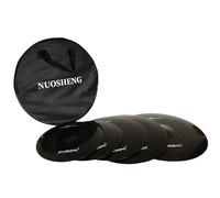 NUOSHENG Cymbal Set Low Volume Cymbal Pack Cymbal Set With Cymbal Bag Cymbal Felts "5 pieces 14""Hi-Hat"" + 16""Crash"" + 18""Crash"" + 20""Ride"" Black