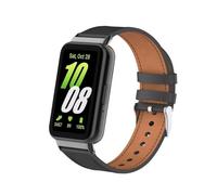 nuosiweilang Bracelet Compatible with Samsung Galaxy Fit3 Strap,Replacement Band Leather Wristband Watchband Accessories for Samsung Galaxy Fit 3 SM-R390 Smartwatch Black