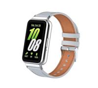 nuosiweilang Bracelet Compatible with Samsung Galaxy Fit3 Strap,Replacement Band Leather Wristband Watchband Accessories for Samsung Galaxy Fit 3 SM-R390 Smartwatch Grey