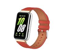 nuosiweilang Bracelet Compatible with Samsung Galaxy Fit3 Strap,Replacement Band Leather Wristband Watchband Accessories for Samsung Galaxy Fit 3 SM-R390 Smartwatch Red