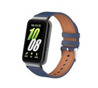 nuosiweilang Bracelet Compatible with Samsung Galaxy Fit3 Strap,Replacement Band Leather Wristband Watchband Accessories for Samsung Galaxy Fit 3 SM-R390 Smartwatch Navy Blue