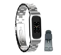 nuosiweilang Metal Replacement Strap Compatible with Fitbit Luxe Strap,Adjustable Stainless Steel Watch Band Wirstband for Women Man,Small Large,Silver