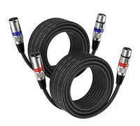 NUOSIYA 10M XLR Cables 2 Packs,XLR Male to Female 3 Pins Balanced Microphone Cable for Studio Recorder, Mic, Mixer, Speaker System, Phantom Power