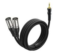 NUOSIYA 3.5mm Mini jack to Dual XLR Male Cable 2M, Y-Splitter Cable | Unbalanced 1/8 inch Aux Stereo to Balanced Male xlr microphone Cable