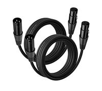 NUOSIYA 6M XLR Cable, 2 Pack 50ft Balanced Microphone XLR Male to Female Extension Cable Jack Extender Cord for Studio Recorder, Mic, Mixer, Speaker System, Phantom Power