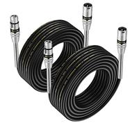 NUOSIYA XLR Cable 10M 2 Pack Balanced XLR Male to Female 3 Pin DMX Microphone Cable Patch Extension Leads(32.8FT)