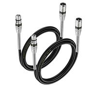 NUOSIYA XLR Cable 1M 2 Pack Balanced XLR Male to Female 3 Pin DMX Microphone Cable Patch Extension Leads(3.28FT)