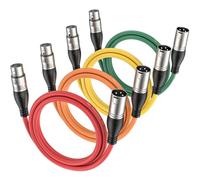 NUOSIYA XLR Cable 1m - 4 Colors Balanced Microphone Cable, 3 Pin Male to Female Extender Cord for Studio Recorder, Mic, Mixer, Speaker System, Phantom Power