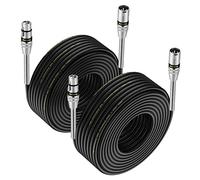 NUOSIYA XLR Cable 20M 2 Pack Balanced XLR Male to Female 3 Pin DMX Microphone Cable Patch Extension Leads(65.6FT)
