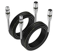 NUOSIYA XLR Cable 6M 2 Pack Balanced XLR Male to Female 3 Pin DMX Microphone Cable Patch Extension Leads(19.6FT)