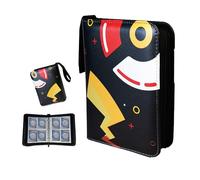 NUOSWEK Card Binder 4 Pocket, 400 Pockets Zipper Card Binder Album, 3-Ring Card Holder Binder with Removable 50 Sleeves, Card Folder for MTG, TCG, Yugioh Cards, Sports Cards(Black 2)