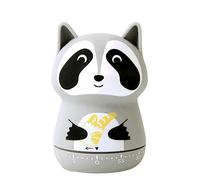 NUOSWEK Mechanical Kitchen Timer - Cute Animal Wind Up 60 Minutes Manual Countdown Timer for Kids, Classroom, Home, Study and Cooking - Grey Raccoon