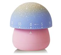 NUOSWEK Mechanical Kitchen Timer, Cute Mushroom Timer for Kids, Wind Up 60 Minutes Manual Countdown Timer for Classroom, Home, Study and Cooking (Pink Base)