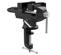 Nuovoware Table Vise 70mm, 360° Swivel Base Universal Home Portable Bench Clamp, Clamp-on Vise Bench Clamps Fixed Tool for Woodworking, Metalworking, Cutting Conduit, Drilling, Sawing, Black
