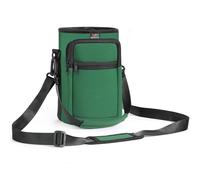 Nuovoware Water Bottle Carrier Bag, 1800ml Bottle Pouch Holder, Adjustable Shoulder Hand Strap 2 Pocket Sling Neoprene Sleeve Sports Accessories for Hiking Travelling Camping, Dark Green