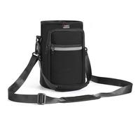 Nuovoware Water Bottle Carrier Bag, 1800ml Bottle Pouch Holder, Adjustable Shoulder Hand Strap 2 Pocket Sling Neoprene Sleeve Sports Accessories for Hiking Travelling Camping, Coal Black