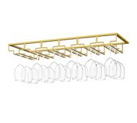 Nuovoware Wine Glass Rack, 6 Rows, Light Gold | Under Cabinet Stemware, Wine Glass Hanger Rack Holder, for Bar Kitchen Cabinet