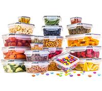 Nuovva Airtight Food Storage Containers Set - 40pcs Plastic Containers With Lids for Pantry & Kitchen - Leak Proof Meal Prep Sets (20 Containers + 20 Lids)