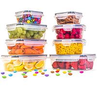 nuovva Airtight Food Storage Containers Set - Plastic Food Containers with Lids - Leak Proof Pantry & Kitchen Containers - Meal Prep Sets with Lid - 16pcs (8 Containers + 8 Lids)