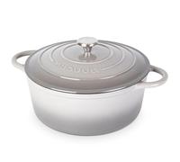 Nuovva Enamelled Cast Iron Dutch Oven Pot with Lid - 7.3 Quart Casserole Dish - Ceramic Dutch Oven for Bread Baking, Roasting, Braising & Stews - Oven Safe up to 500°F - 30cm Light Grey