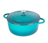 Nuovva Enamelled Cast Iron Dutch Oven Pot with Lid - 7.3 Quart Casserole Dish - Ceramic Dutch Oven for Bread Baking, Roasting, Braising & Stews - Oven Safe up to 500°F - 30cm Teal