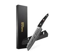 nuovva Kitchen Fileting Knife - 6.5 Inch High Carbon Japanese Slicing Knife - 67 Layer Damascus Steel - Fileting Knives with Hand-Polished Rosewood Handle - Includes Sheath & Gift Box