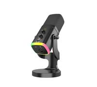 Nuoxiange YU8-black Professional Dynamic Microphone - USB/XLR RGB Mic with Echo Adjustment, Mute Key & Monitoring Jack, Desktop Microphone for PC Gaming, Streaming & Chat