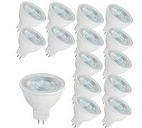 NUOXIN Pack 15 MR16 LED Bulb 6W GU5.3 LED Light,60W MR16 Halogen Light Equivalent, Cool White 6000k MR16 LED Spotlight, 600 Lumen Non-dimmable AC220-240v