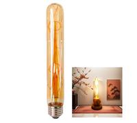 NUOXIN Pack of 1 Edison Retro Vintage Decorative Tube Bulbs E27 6W T30 Filament LED Bulbs Warm White 2700K Long Test Tube Bulb Amber Glass Non-dimmable AC 220V
