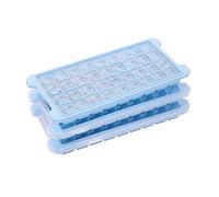 NUOYIA 3Pcs Silicone Ice Cube Tray with Removable Lid,36 Grids Square Molds for Water,Chilled Drinks,Whiskey & Cocktails(Blue)