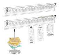 Nuoyiman 2 Pcs Tab Grabber, Kitchen Grab Bar Tickets with Bill Spike, No Drill Self-Adhesive Kitchen Tabs Papers, Order Holders Suitable for Walls Home Kitchen Office Cafes Pubs Bars (40cm/16inch)