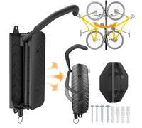 Nuoyiman Swivel Bike Wall Mount, Space-Saving Sturdy Wall Bike Rack with Fixed Design/Wall Baffle, Holds up to 65 lbs, Bicycle Wall Mount for Mountain, Road Bikes, Children's Bike