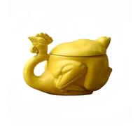 NUOYIXUAN Salt Baked Chicken Shaped Mug Large Capacity Coffee Mug Ceramic Mug Strange Oddball Sand Sculpture Gift for friends Complimentary lid and spoon (4.52 * 5.8 in) 8.8 fl oz