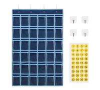 Nupaque Hanging Organiser Over The Door | Storage Pocket Chart With 36 Clear Pockets | Wall Pocket Chart Classroom Pockets For School | Gadget Storage For Kitchen Bedroom Bathroom Closet