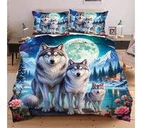 Nuphtun 94x86 inch Duvet Cover Set Animal Wolf, Luxury Bedding Set with 2 Pillowcases 19" x 29" | Weightless Comfort, Airy Feel, Premium Quality, Great for Spacious Bedrooms C192