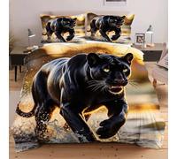 Nuphtun 94x86 inch Duvet Cover Set Black Panther, Luxury Bedding Set with 2 Pillowcases 19" x 29" | Weightless Comfort, Airy Feel, Premium Quality, Great for Spacious Bedrooms B226