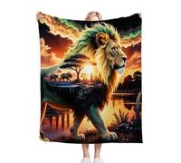 Nuphtun Blanket King Size Animal Lion, Premium Duvet-Sized Flannel Throw Blanket 86x94 Inches | Fits King Size Beds as Topper or Warm Layer, Complete Coverage, Hotel Luxury at Home D253
