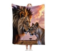 Nuphtun Blanket King Size Animal Lion, Premium Duvet-Sized Flannel Throw Blanket 86x94 Inches | Fits King Size Beds as Topper or Warm Layer, Complete Coverage, Hotel Luxury at Home D13