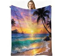 Nuphtun Blanket King Size Blue Waves, Premium Flannel Throw Blanket 86x94 Inches | Fits King Size Beds as Topper or Warm Layer, Complete Coverage, Hotel Luxury at Home, AW4116