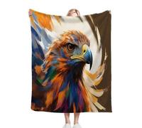 Nuphtun Blanket King Size Colourful Eagles, Premium Flannel Throw Blanket 86x94 Inches | Fits King Size Beds as Topper or Warm Layer, Complete Coverage, Hotel Luxury at Home, AQ3978