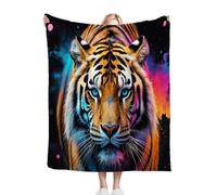 Nuphtun Blanket King Size Orange Tiger, Premium Flannel Throw Blanket 86x94 Inches | Fits King Size Beds as Topper or Warm Layer, Complete Coverage, Hotel Luxury at Home, AQ8970