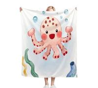 Nuphtun Blanket King Size Pink Cartoon Octopus, Premium Flannel Throw Blanket 86x94 Inches | Fits King Size Beds as Topper or Warm Layer, Complete Coverage, Hotel Luxury at Home, AQ996